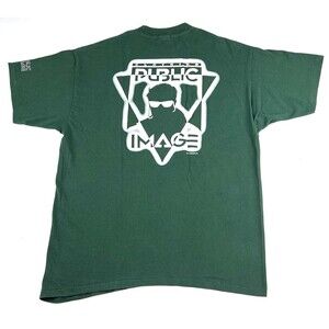 Public Image Vintage Green Single Stitch T Shirt USA Made Crew Neck Mens Size XL